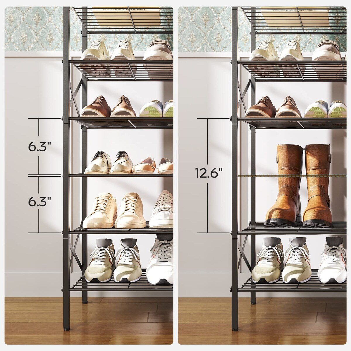 10 Tier Shoe Rack, Shoe Storage Organizer, Large Capacity Shoe Shelf Holds 40 Pairs of Shoes, Durable and Stable