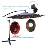 10 ft Outdoor Patio Umbrella Solar Powered with LED Lighted Grey