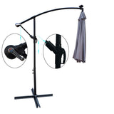 10 ft Outdoor Patio Umbrella Solar Powered with LED Lighted Grey