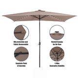 10ft Solar 54 LED Lights Patio Umbrellawith Tilt and Crank, Sand