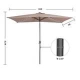 10ft Solar 54 LED Lights Patio Umbrellawith Tilt and Crank, Sand
