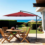 10 ft. Steel Cantilever Offset Outdoor Patio Umbrella with Crank Lift