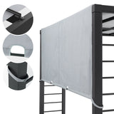 10 ft. x 12 ft. Aluminum Outdoor Pergola with Gray Retractable Shade