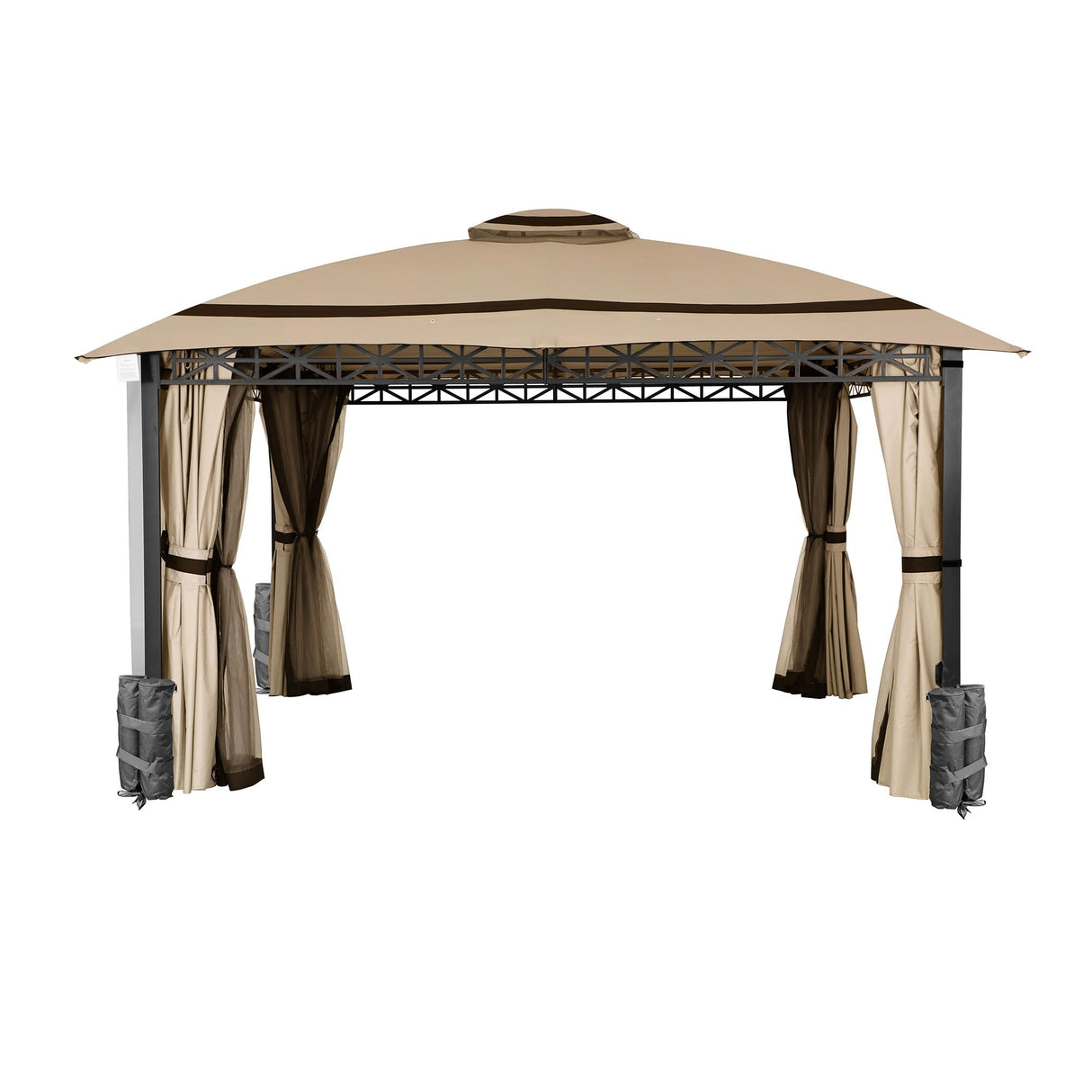 10 ft. x 12 ft.Soft Top Steel Outdoor Patio Gazebo with Mosquito Netting