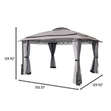 10 ft. x 12 ft.Soft Top Steel Outdoor Patio Gazebo with Mosquito Netting