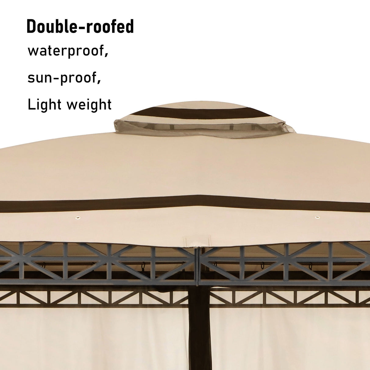 10 ft. x 12 ft.Soft Top Steel Outdoor Patio Gazebo with Mosquito Netting