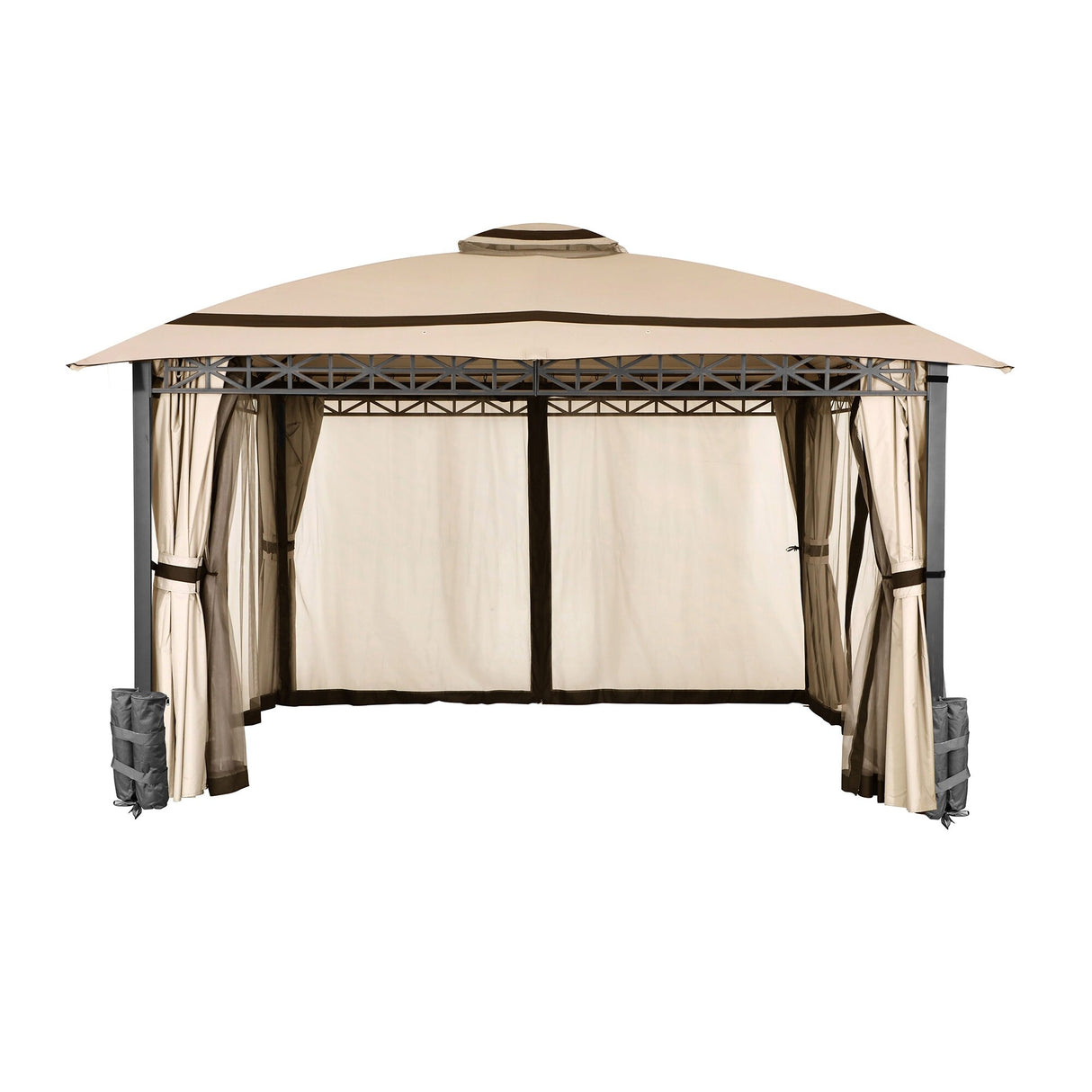 10 ft. x 12 ft.Soft Top Steel Outdoor Patio Gazebo with Mosquito Netting