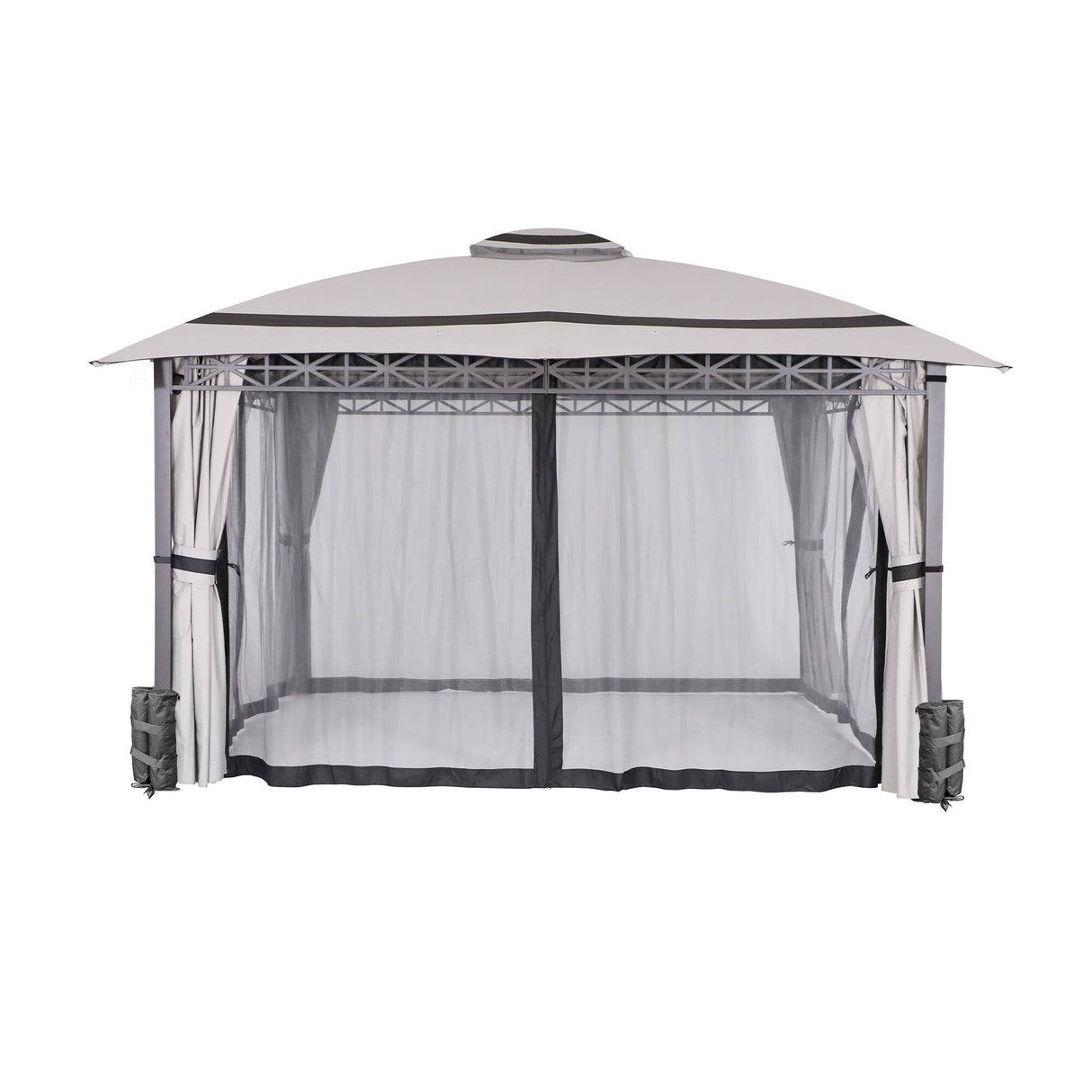 10 ft. x 12 ft.Soft Top Steel Outdoor Patio Gazebo with Mosquito Netting