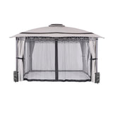 10 ft. x 12 ft.Soft Top Steel Outdoor Patio Gazebo with Mosquito Netting