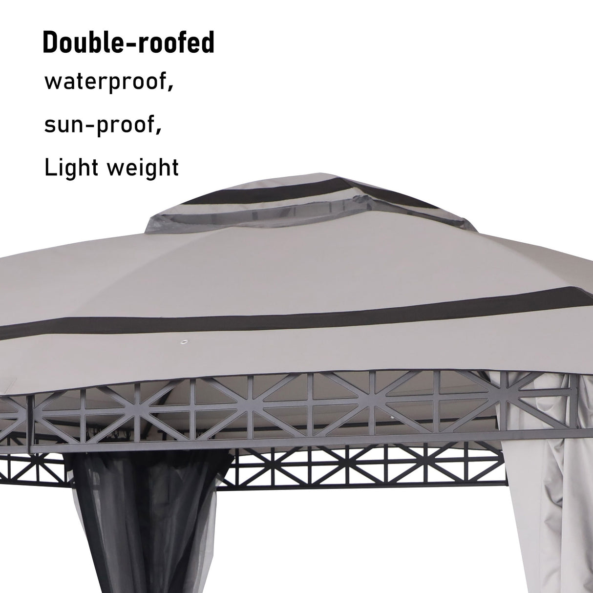 10 ft. x 12 ft.Soft Top Steel Outdoor Patio Gazebo with Mosquito Netting