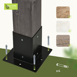 10 ft. x 13 ft. Patio Wood Pergola with Wood Stand Kit and Solid Wood Frame
