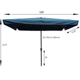 Market Patio Umbrella with Crank and Push Button Tilt