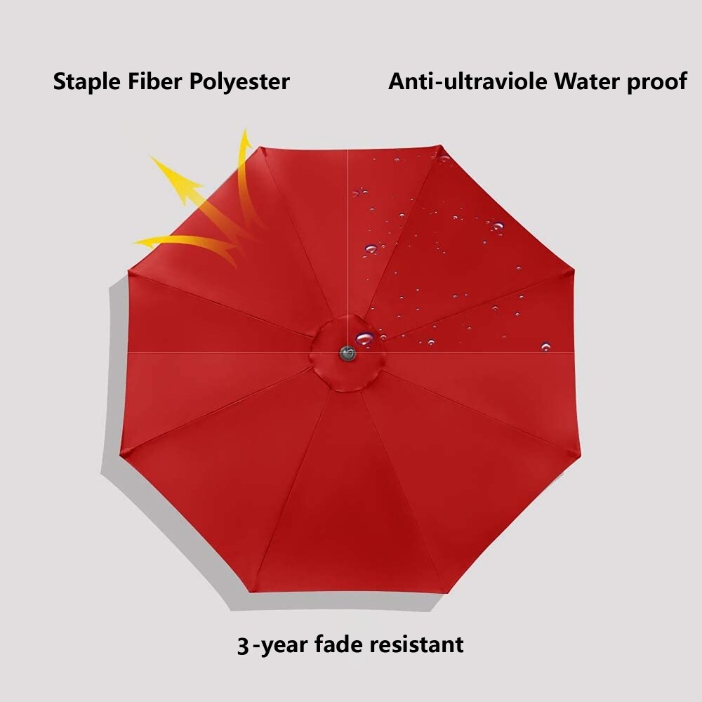 10 ft.Red Hanging Cantilever Solar LED Umbrella