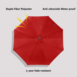 10 ft.Red Hanging Cantilever Solar LED Umbrella
