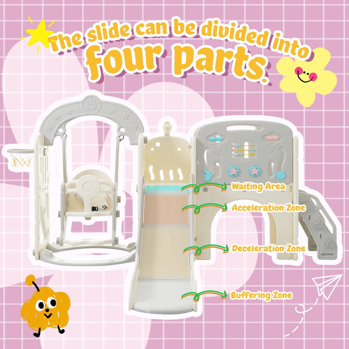 10-in-1 Toddler Slide and Swing Set