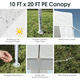 White Outdoor Canopy Tent and Shelter Pavilion - 10 x 20 Feet