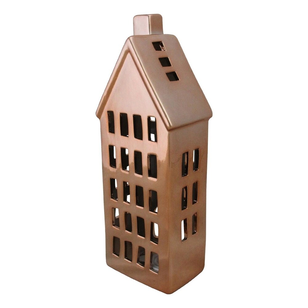 10.5" Ceramic House Tea Light Candle Holder