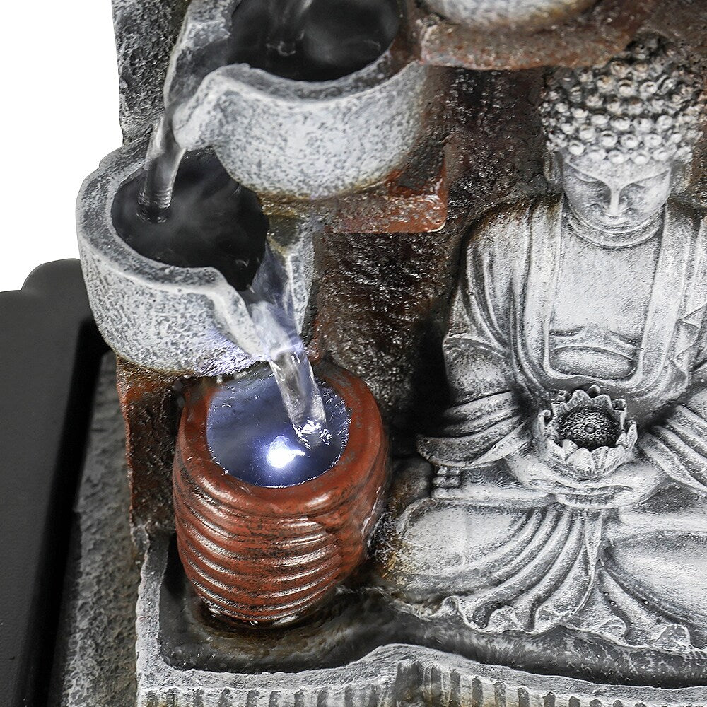 10.6-inch Indoor Buddha Water Fountain Small Tabletop Feature for Home