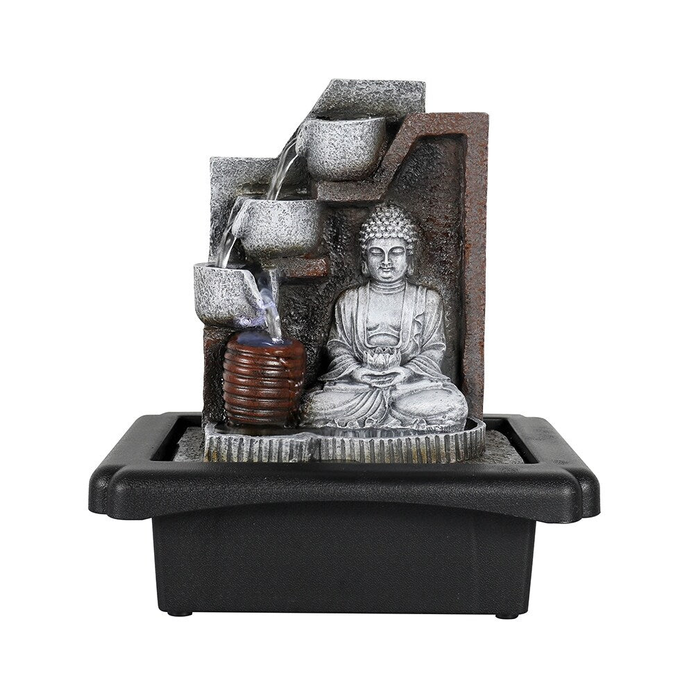10.6-inch Indoor Buddha Water Fountain Small Tabletop Feature for Home