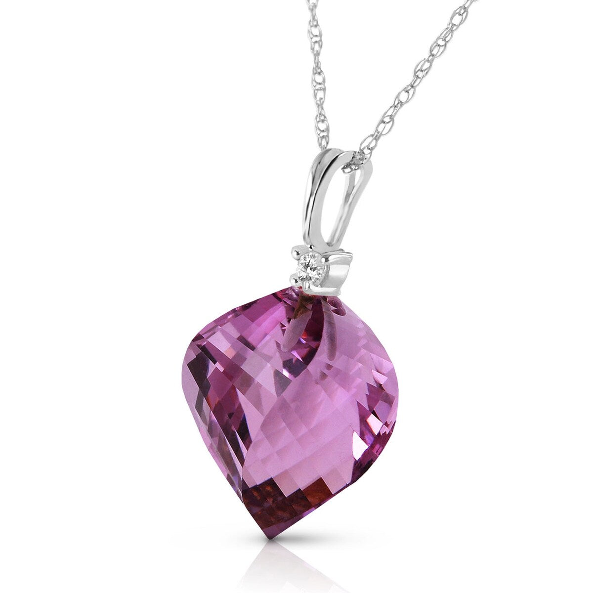 10.8 Carat 14K Solid Gold World Goes Round Amethyst Diamond Necklace
