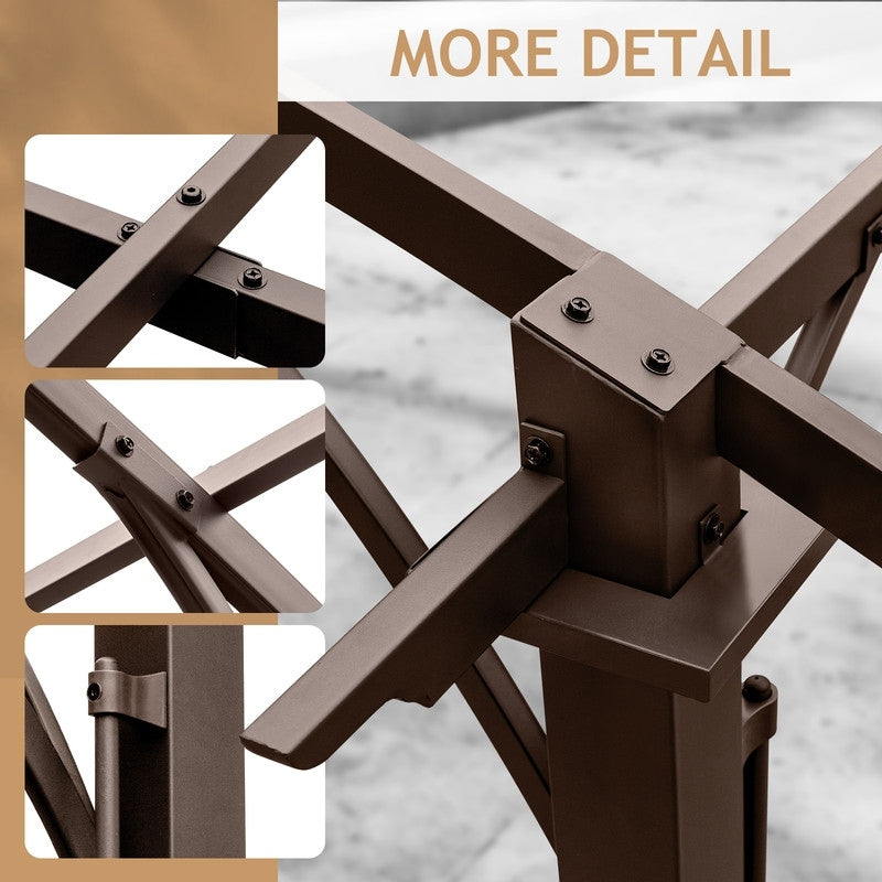 10.8 Ft. W x 8.8 Ft. D Metal Pergola with Canopy