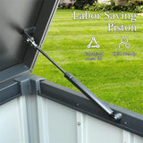 100-200 Gallon Dark Grey Steel Outdoor Storage Deck Box Large Patio Storage Box