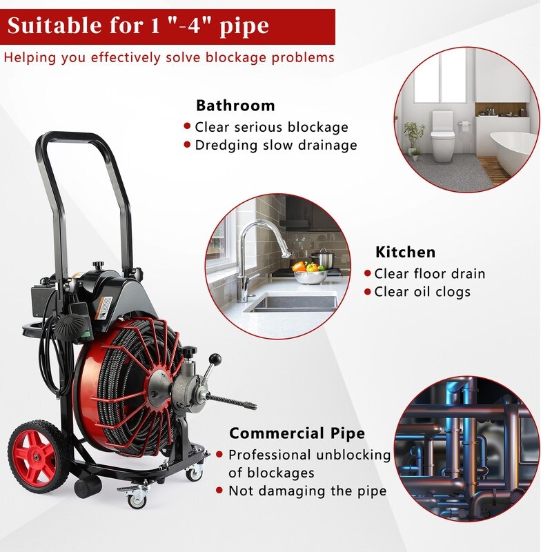 100Ft Electric Drain Cleaner Machine