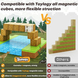 100PCS Magnetic Blocks-Build Mine Magnet World Set for Boys & Girls Age 3-5 6-8, STEM Sensory Toys for Toddlers Gift