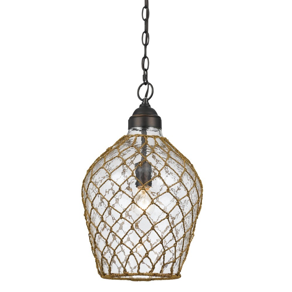 Rope/Glass 100-watt Pendant Light