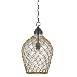 Rope/Glass 100-watt Pendant Light