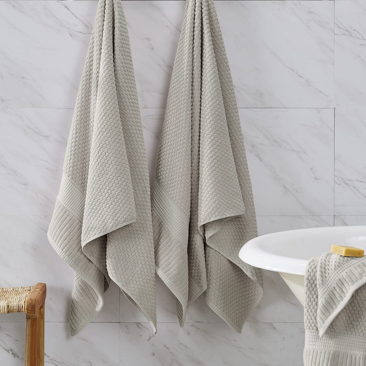 100% Cotton Bath Towel 4 Pack,Super Soft & Absorbent Quick-Dry Bath Towels 30" x 52",Textured and Durable Cotton,Trinity