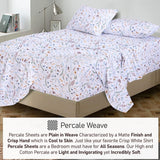 100% Cotton Sheets for Full Size Bed Crispy Cooling Percale Sheets Breathable & Durable Full Sheet Set 16 Inches Deep Pocket