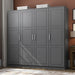 100% Solid Wood Cosmo 4-Door Wardrobe with Solid Wood or Mirrored Doors by Palace Imports
