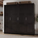 100% Solid Wood Cosmo 4-Door Wardrobe with Solid Wood or Mirrored Doors by Palace Imports