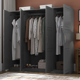 100% Solid Wood Cosmo 4-Door Wardrobe with Solid Wood or Mirrored Doors by Palace Imports