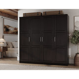 100% Solid Wood Cosmo 4-Door Wardrobe with Solid Wood or Mirrored Doors by Palace Imports