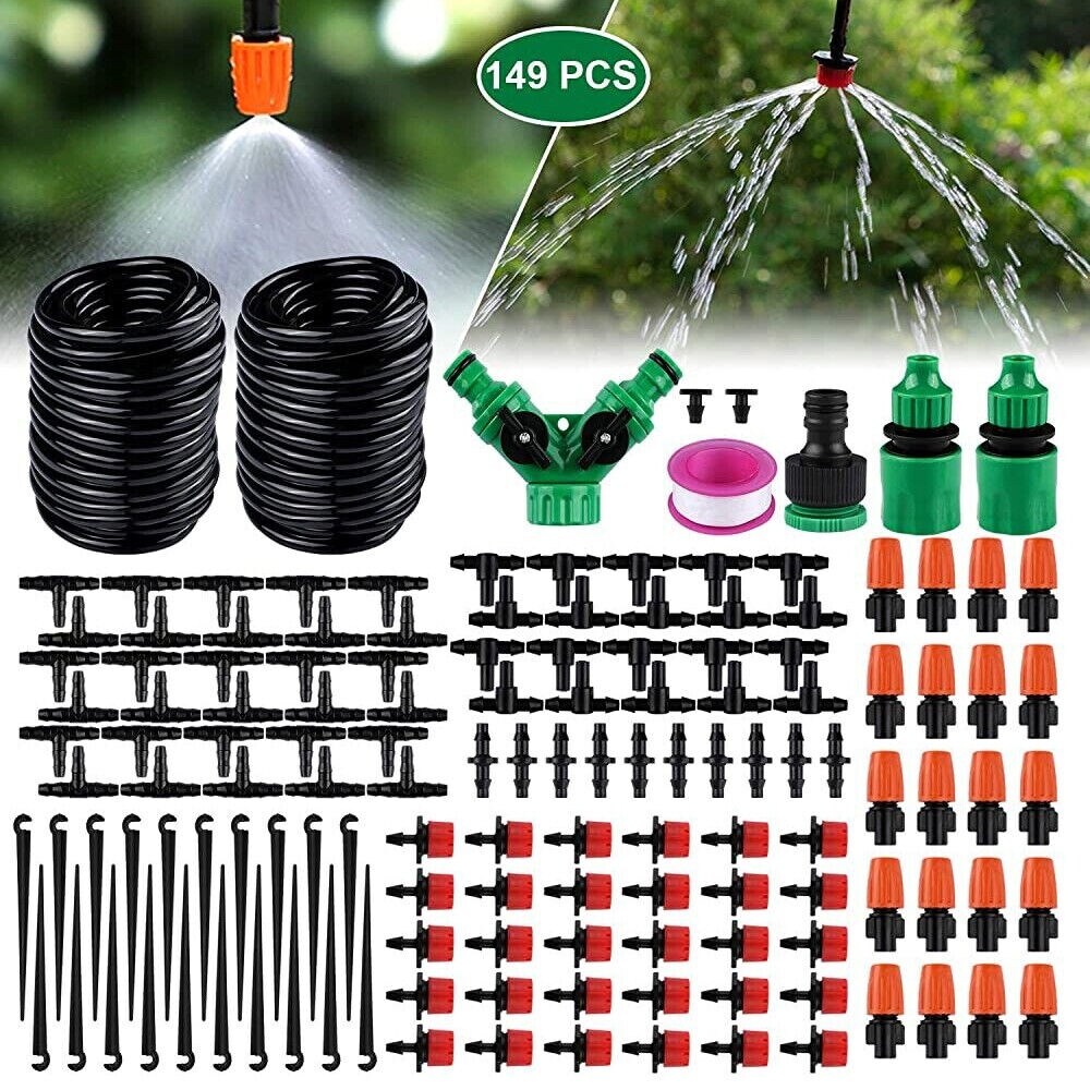 100ft Micro Drip Irrigation System Garden Plant Watering Hose