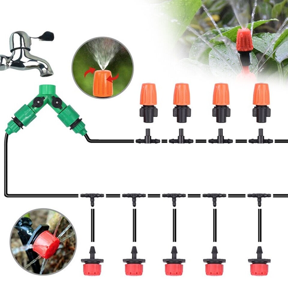100ft Micro Drip Irrigation System Garden Plant Watering Hose