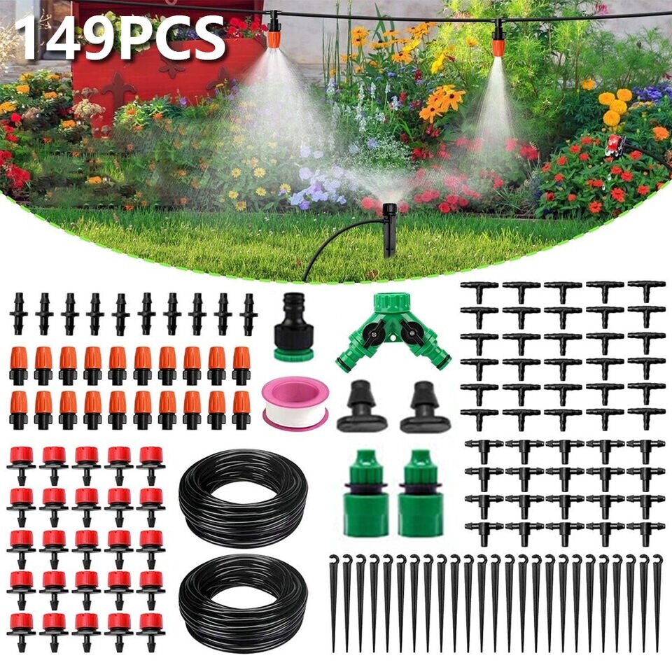 100ft Micro Drip Irrigation System Garden Plant Watering Hose