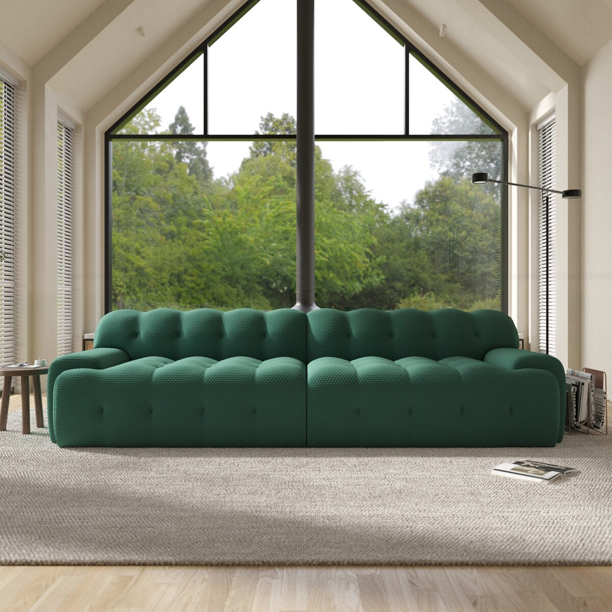 102.4" Cloud Sofa Couch，3-seater Upholstered 3D Textile Material Sectional Sofa For Living Room, Apartment