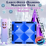 102pcs Frozen Princess Castle Magnetic Tiles Building Blocks - 3D Diamond Blocks, STEM Educational Toddler Toys
