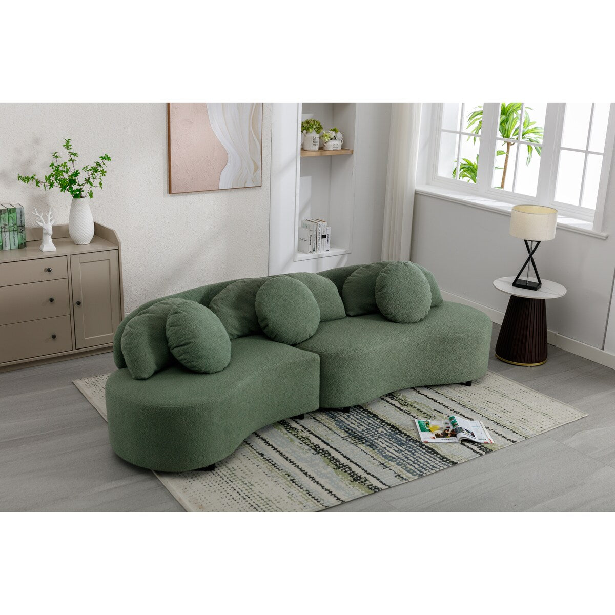 103.9" Modern Sofa Lamb Velvet Upholstered Couch for Living Room