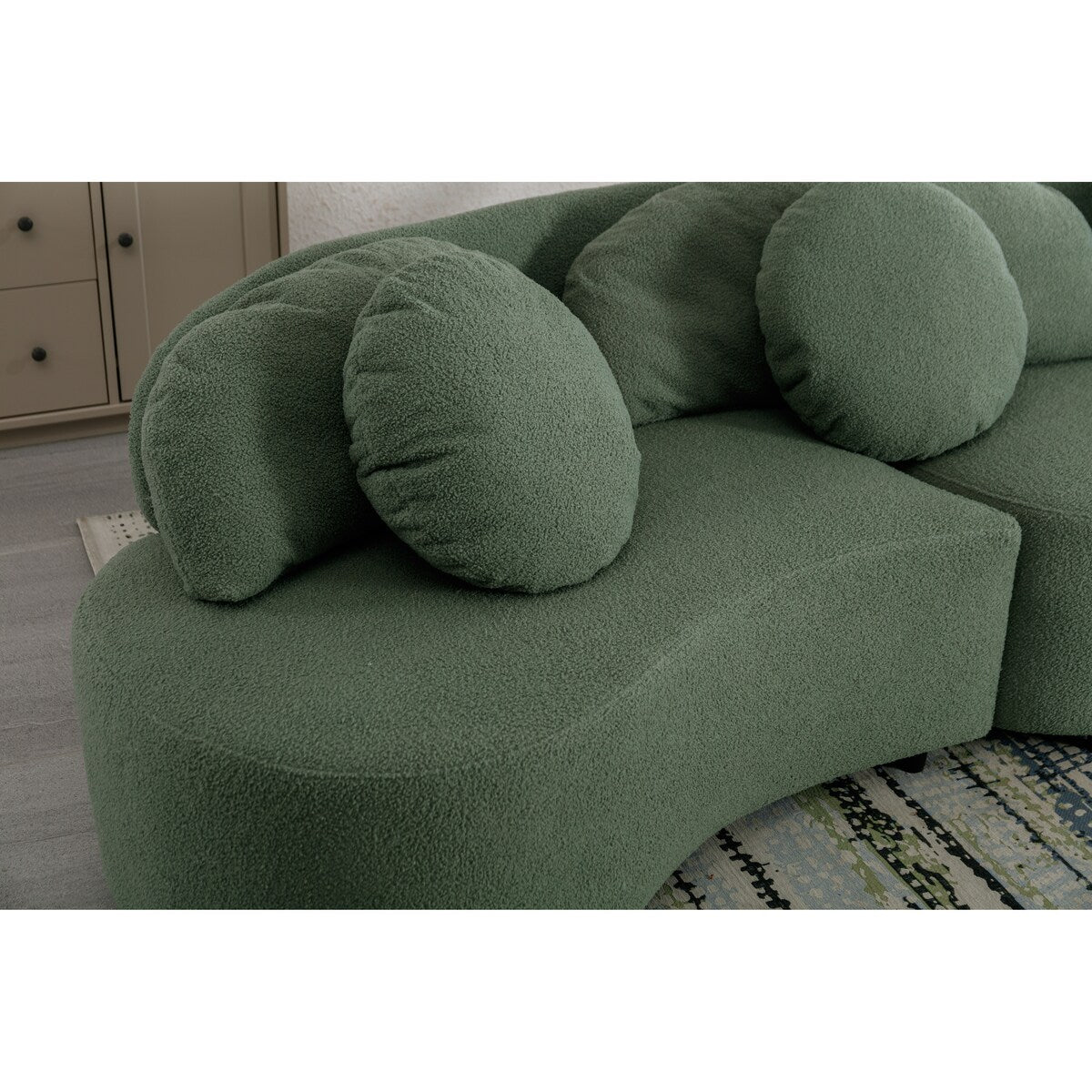 103.9" Modern Sofa Lamb Velvet Upholstered Couch for Living Room