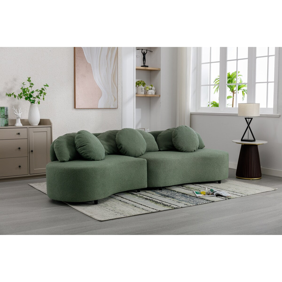 103.9" Modern Sofa Lamb Velvet Upholstered Couch for Living Room