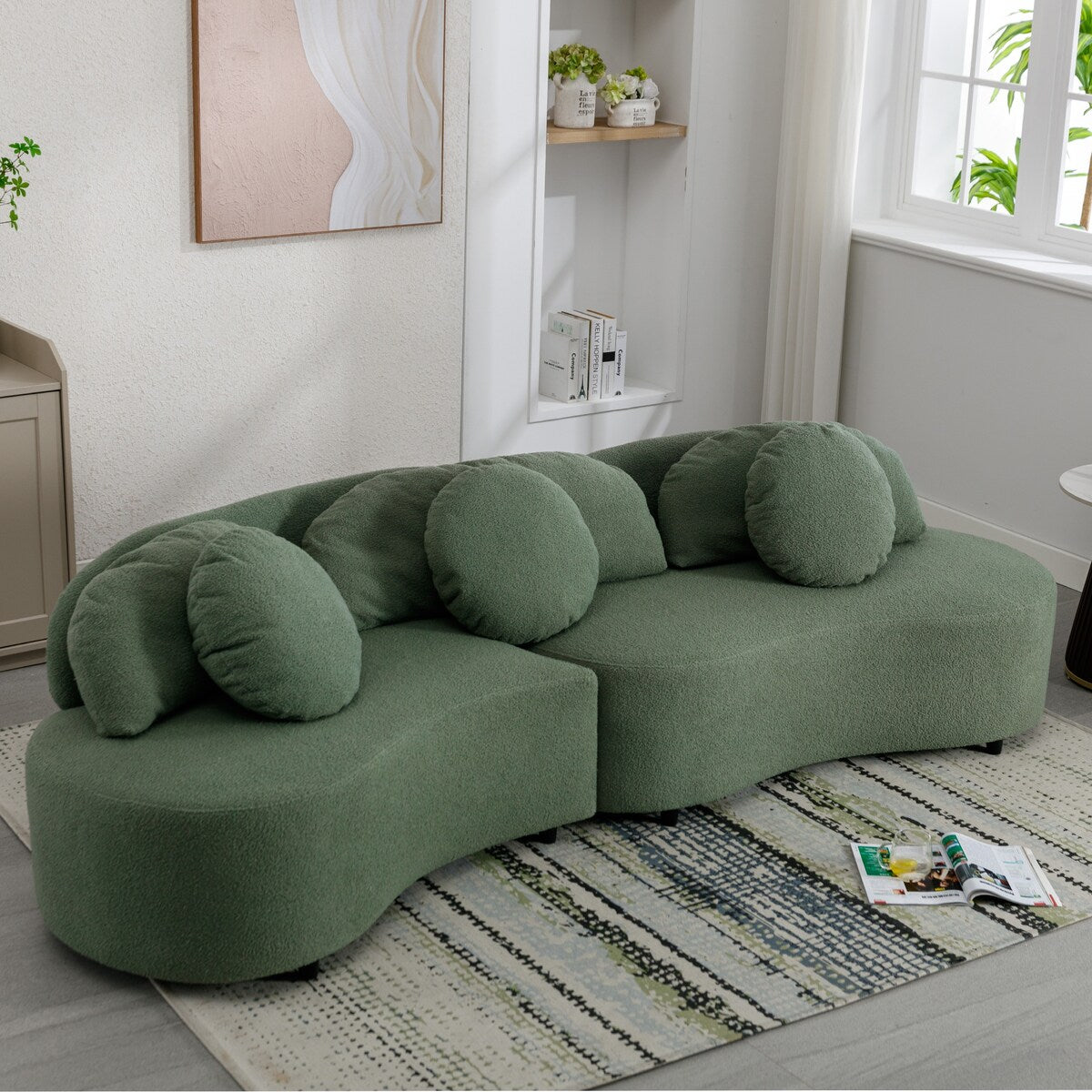 103.9" Modern Sofa Lamb Velvet Upholstered Couch for Living Room