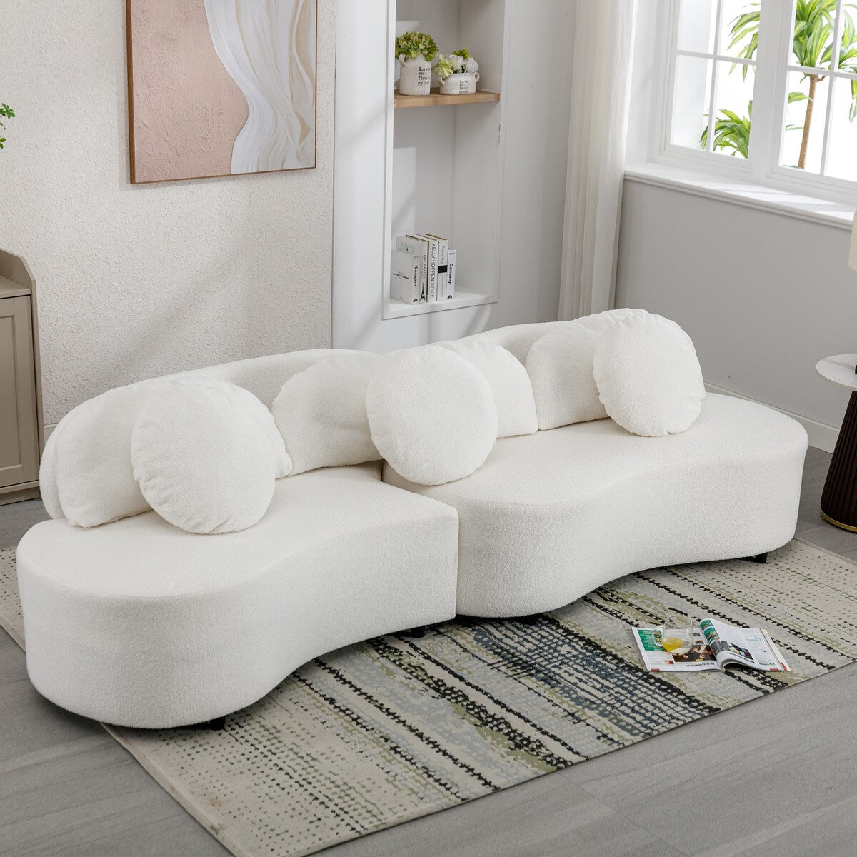 103.9" Modern Sofa Lamb Velvet Upholstered Couch for Living Room