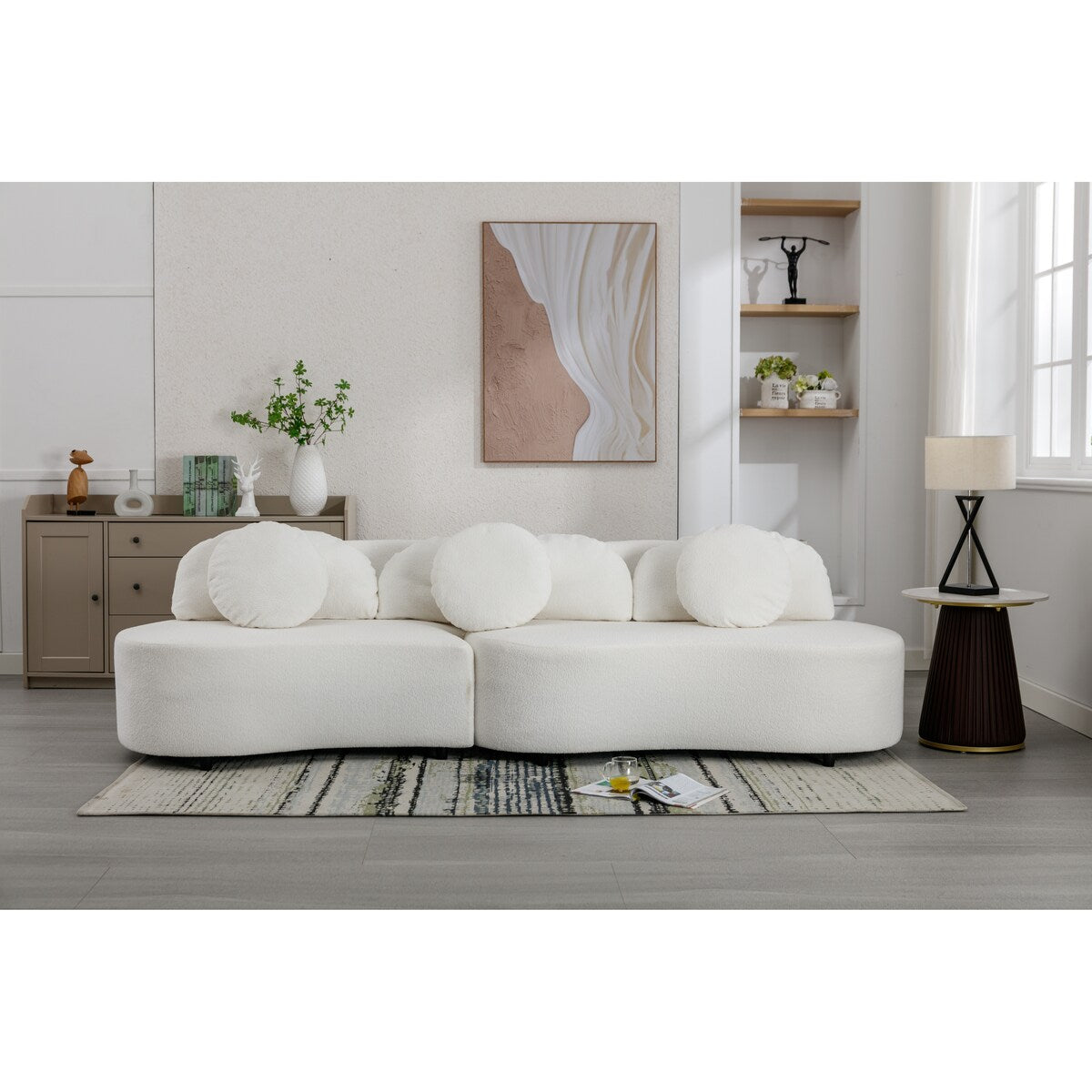 103.9" Modern Sofa Lamb Velvet Upholstered Couch for Living Room