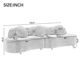 103.9" Modern Sofa Lamb Velvet Upholstered Couch for Living Room