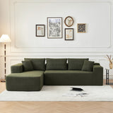 104.33" Sponge Sectional Sofa Couch for Living Room, L Shaped Modern Lamb Modular High Density Sponge Floor Sofa