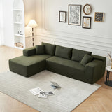 104.33" Sponge Sectional Sofa Couch for Living Room, L Shaped Modern Lamb Modular High Density Sponge Floor Sofa